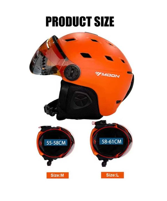 Capacete de esqui MOON com óculos de proteção integrados - Baixa de Preço