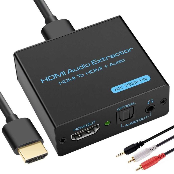 Ekstraktor Dźwięku, Konwerter 4K HDMI, 3,5mm AUX, Rozdzielacz Audio