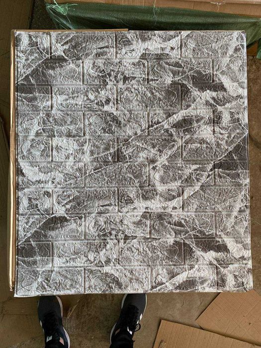 ТОП! 3Д Панели Самоклеющиеся Серый Мрамор Кирпич 3D Мягкие Обои