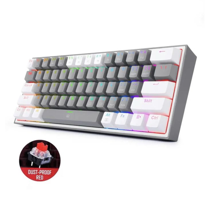 Клавіатура Redragon Fizz K617 Gray/ White +  Подарунок