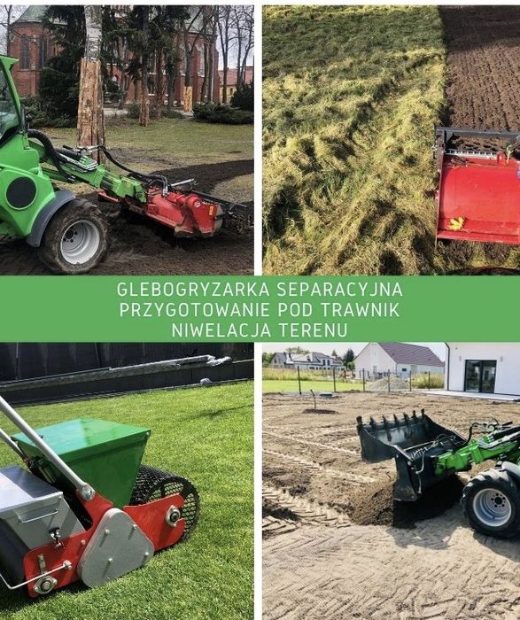 Glebogryzarka separacyjna, Niwelacja, Trawniki, Równanie terenu, Avant