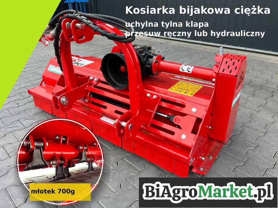Kosiarka bijakowa 1.2- 1.4 -1.6 -1.8 -2.0m i większe szerokości/ młotek 700g mulczer Lisicki -PROMOCJA! Dostawa całe PL --RATY-- 280cm młotek 1200g