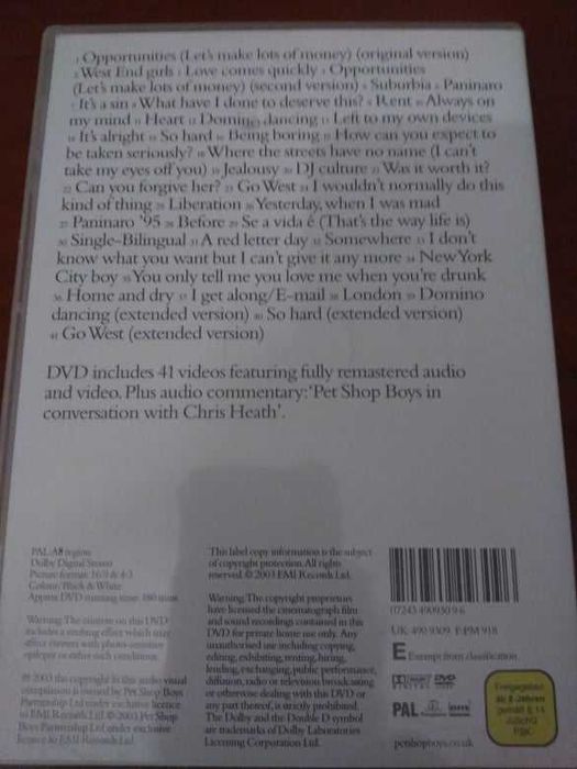 DVD Pet Shop Boys: Pop Art