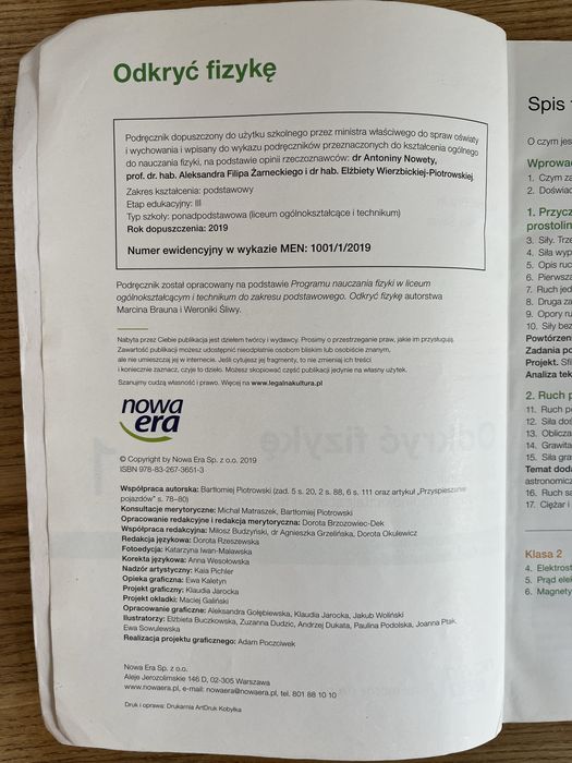 Podręcznik „Odkryć fizykę” 1 Nowa era