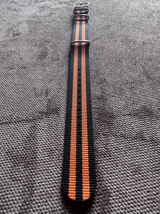 Pasek Nato 20mm Nowy czarno-pomarańczowy Bulova Omega Seiko