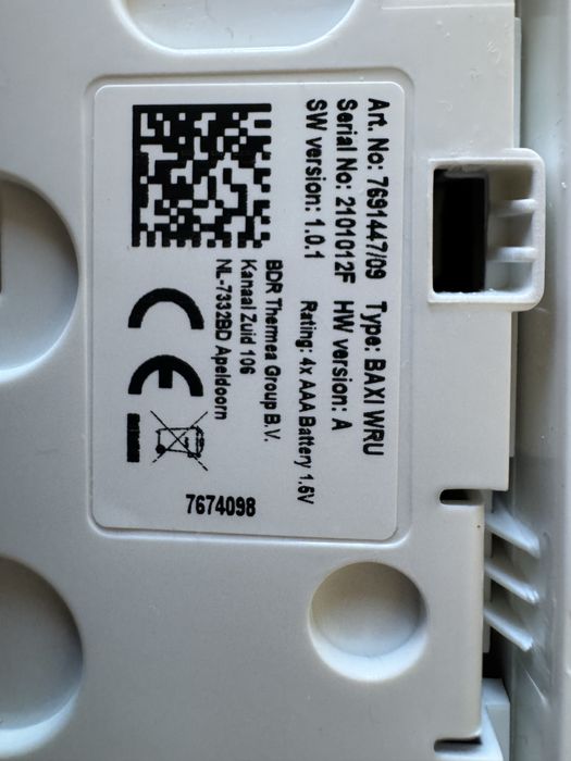 Baxi Termostato inteligente sem fios RXM