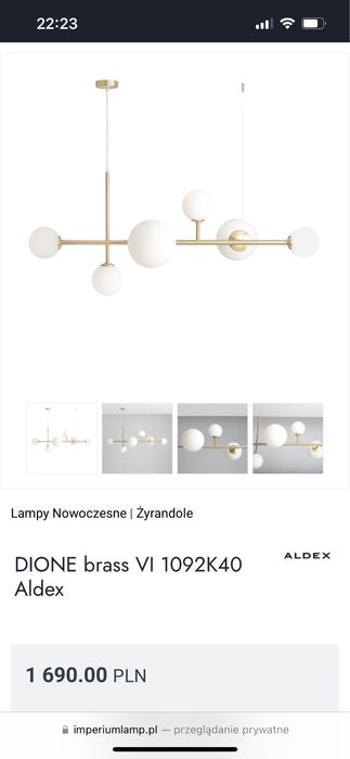 Lampa balia gold