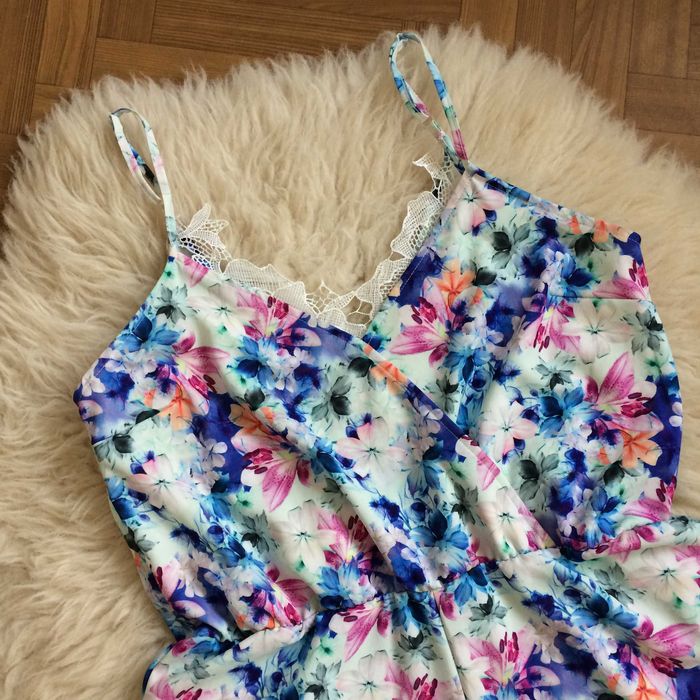 LIPSY kombinezon kolorowy kwiaty letni Michelle Keegan boho L 40 XL 42