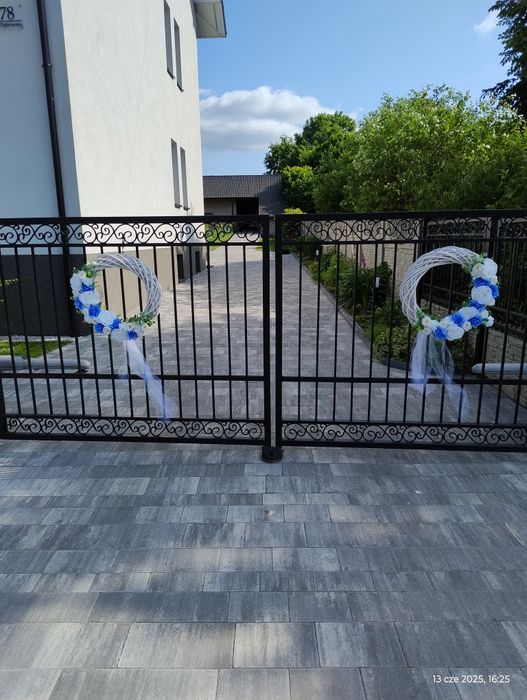 Wianki na bramę, ślubne, dekoracje weselne