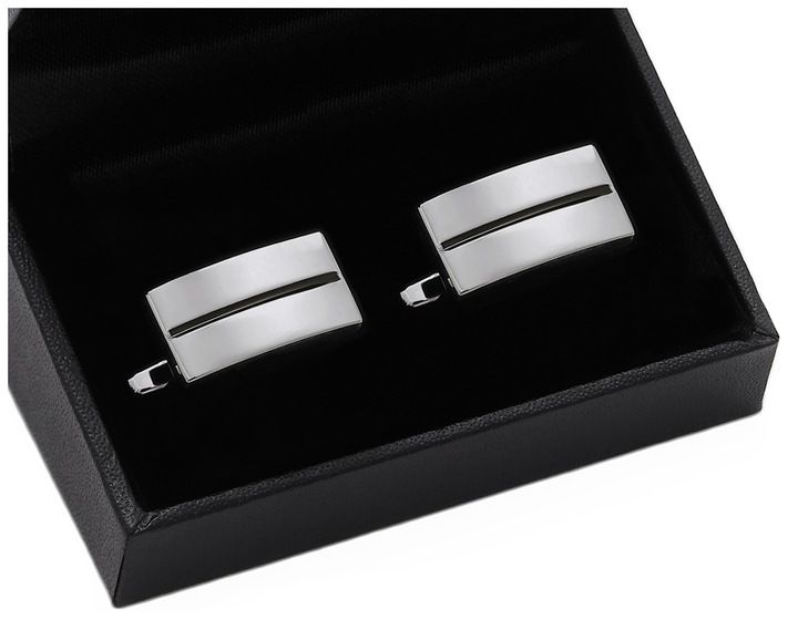 Stalowe Spinki + Pudełko Metalowa Spinka Do Mankietów Koszuli Męska D6