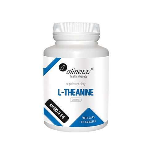 Aliness L-THEANINE 200 мг TEANINA, 100 капсул. L-теанин, L-теанін