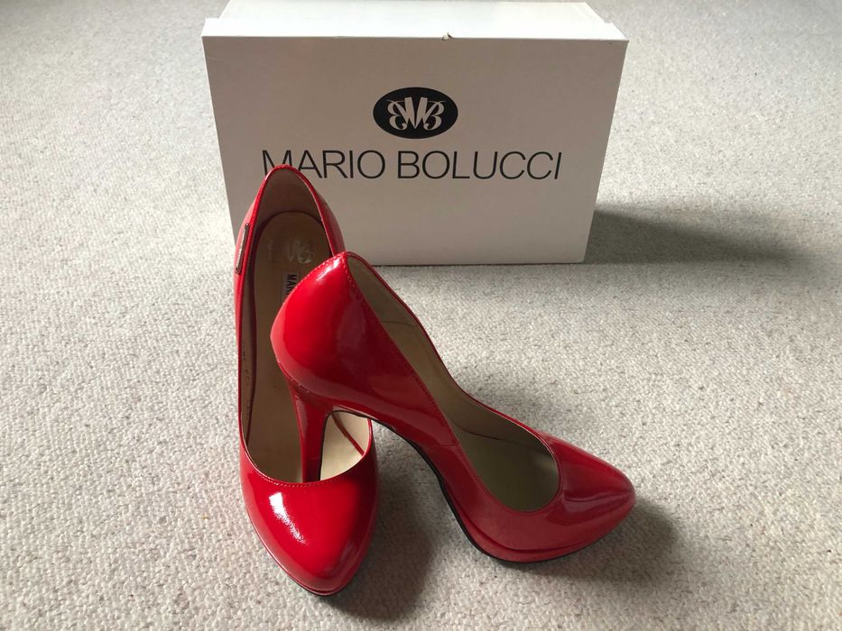 Szpilki skórzane, czerwone, Mario Bolucci czarne rozmiar 37, nowe [5]