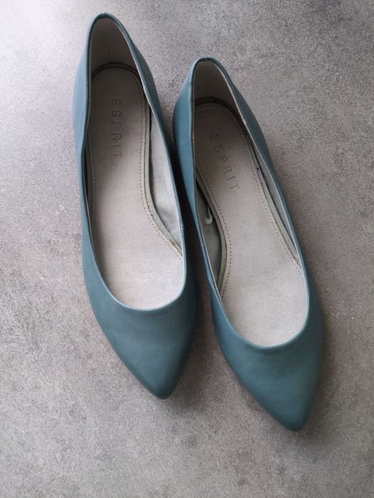 Esprit baleriny skóra 38 błękitne