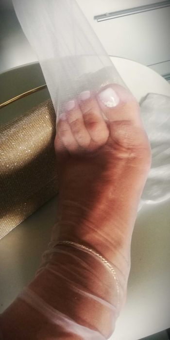 pończochy nylonowe białe