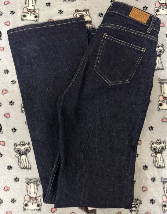 Жіночі широкі джинси в темно-синьому кольорі