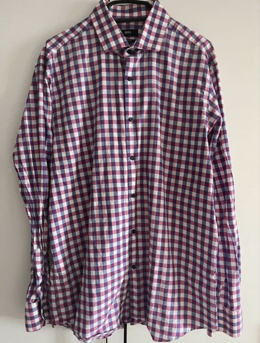 Hugo Boss koszula męska w kratę Regular Fit elegancka