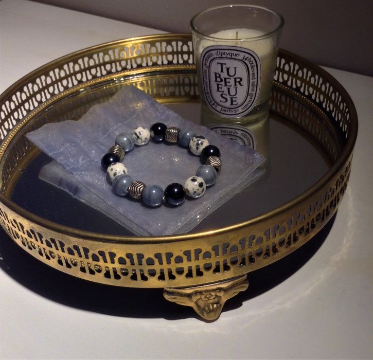 Pulseira contas azul