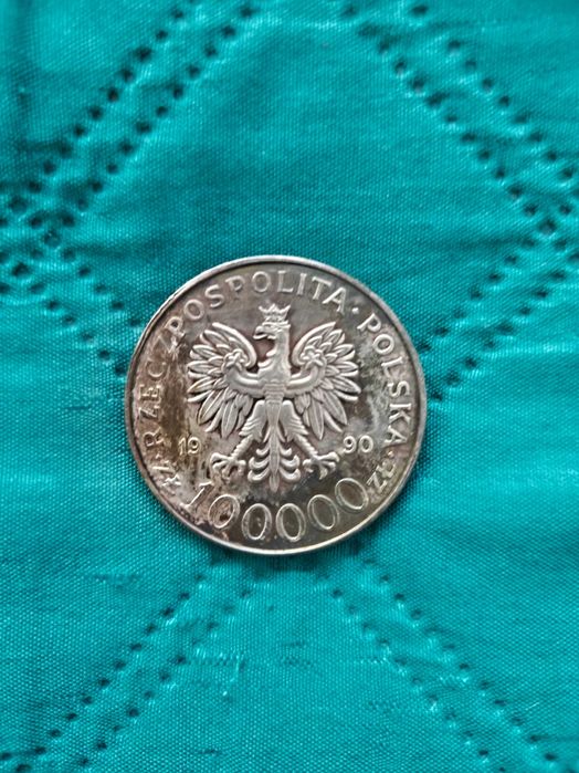 moneta srebrna 100 tys zł Solidarność z 1990