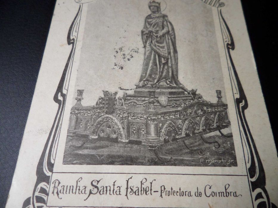 Postal Coimbra ' Rainha Santa Isabel'  , ano 18??  , Selado