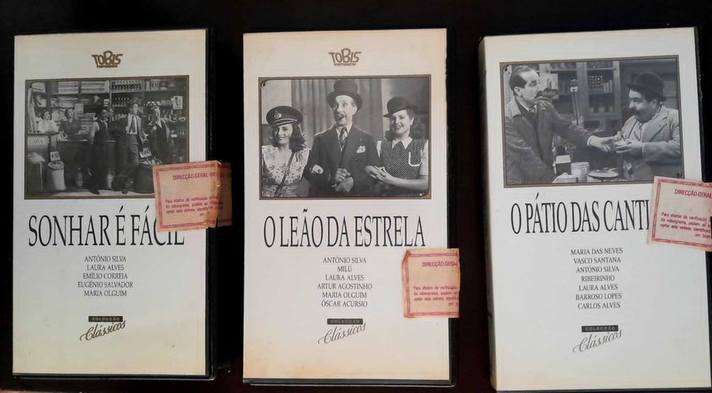 Cassetes VHS Clássicos Portugueses - Leão da Estrela; Pátio das Cantigas...