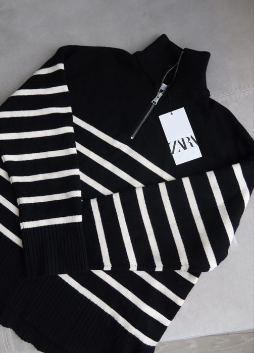 Чорно-білий светр у смужку кофта Zara