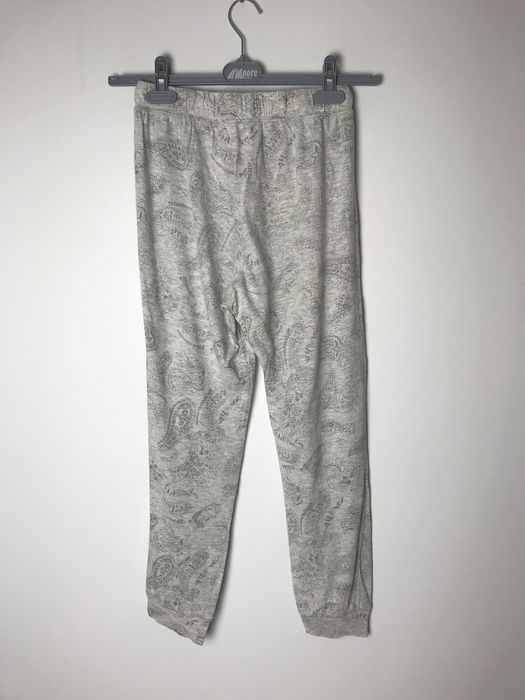 Szare urocze spodnie piżamowe z wysokim stanem we wzory H&M