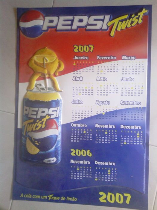 Calendários: Mobil oil de 1968 & Pepsi Twist de 2007