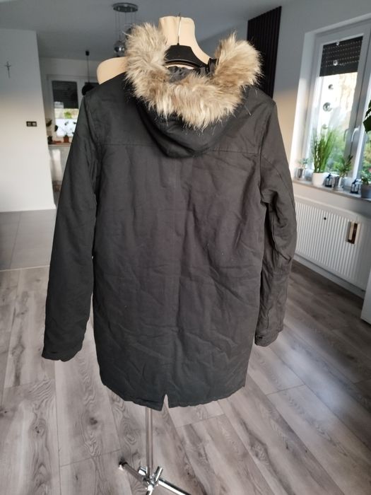 R.164 nowa czarna parka kurtka dla chłopca