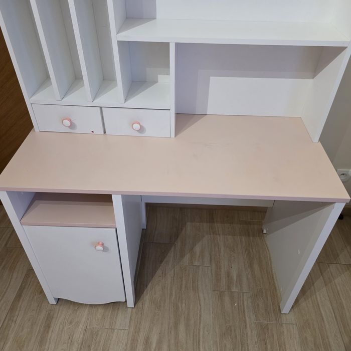 Biurko Simple White Cristal + Sekretarzyk ReStyle White Crystal Meblik