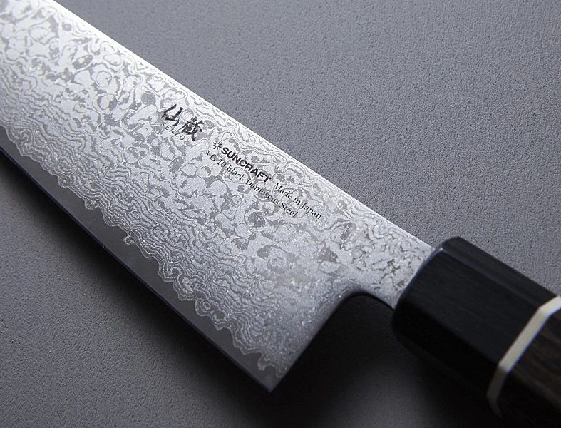 Nóż kuchenny Suncraft SENZO BLACK Santoku small 143 mm [BD-03]