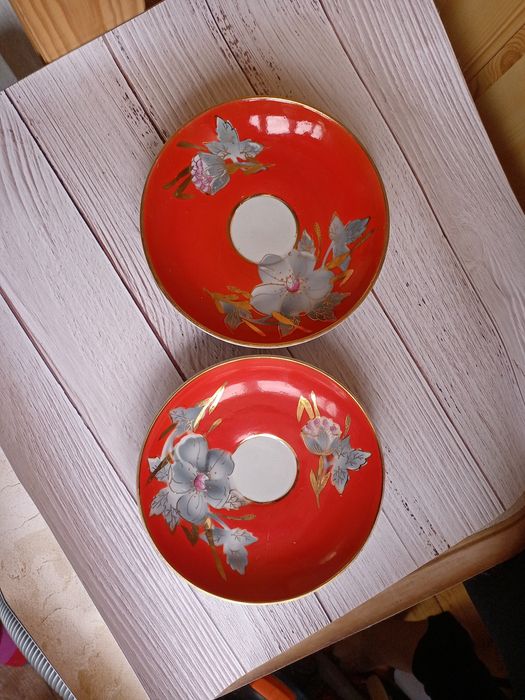 Тарелки блюдца Мальва Барановка роспись золото