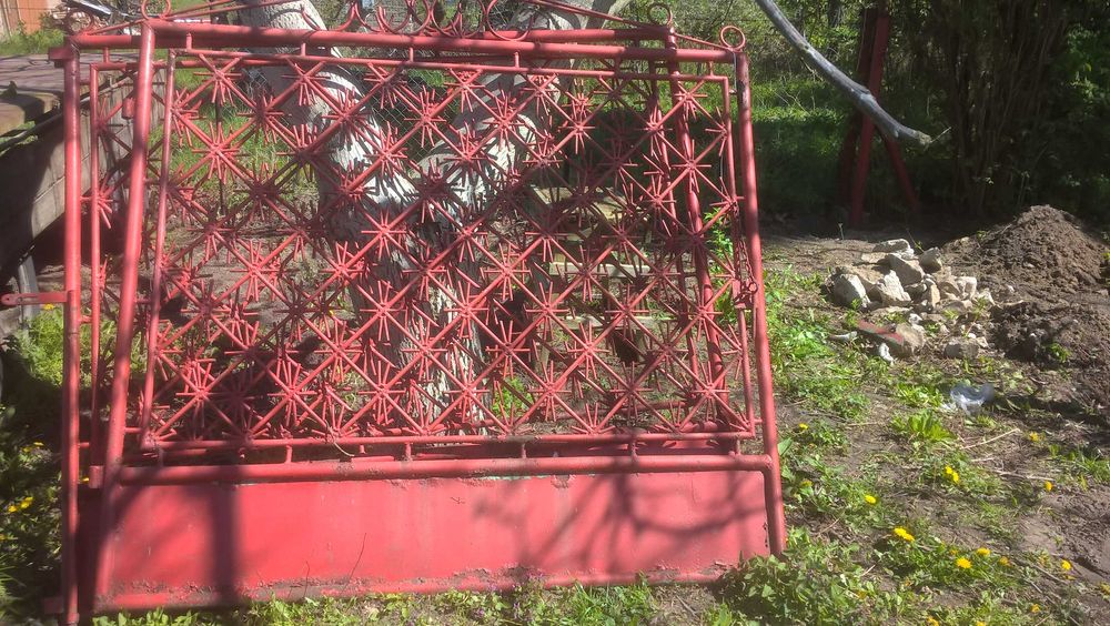 Brama z furtką, kompletna ze słupami, masywna z rur grubościennych