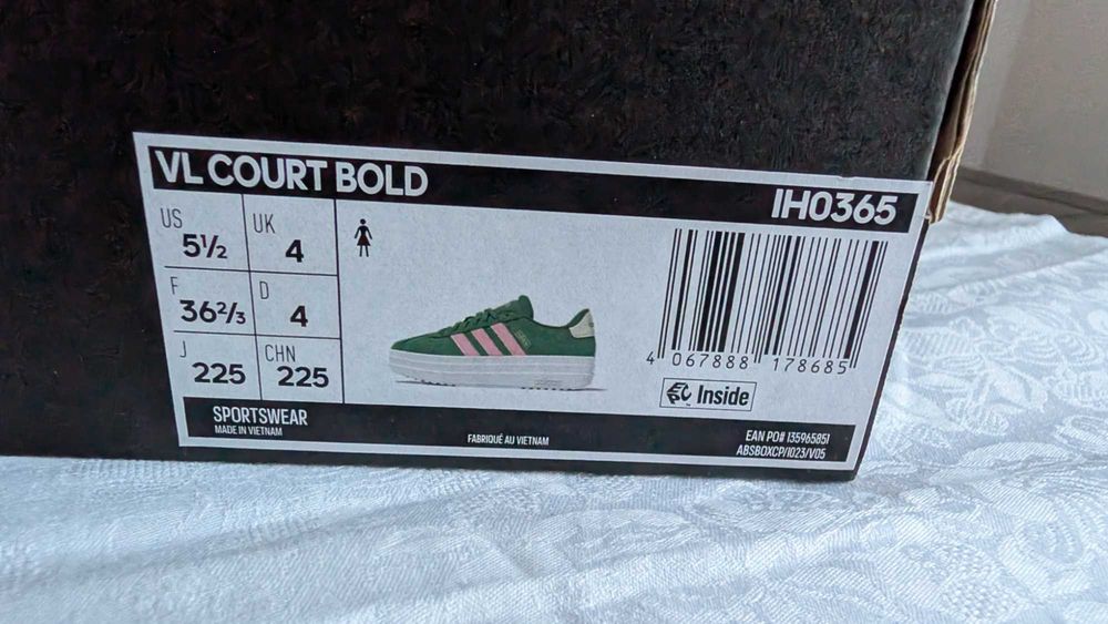 Sneakersy adidas vl court bold 36 2/3