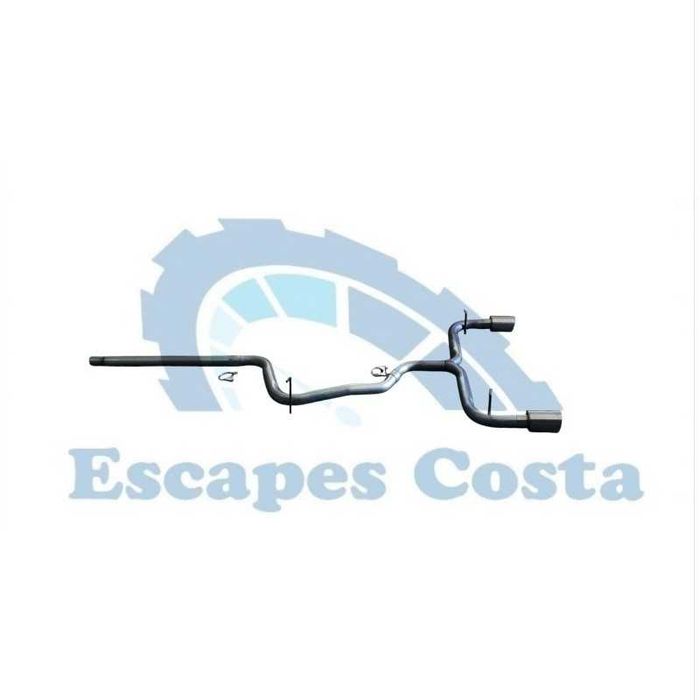 LINHA DE ESCAPE RETA COM COLAS EM AÇO INOXIDÁVEL 102 mm