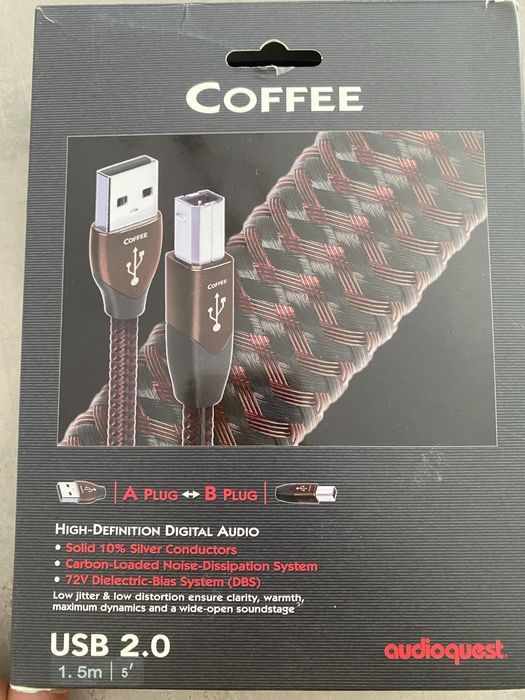 USB кабель AudioQuest Coffee A-B 1.5m/Carbon,Diamond A-B,B-C