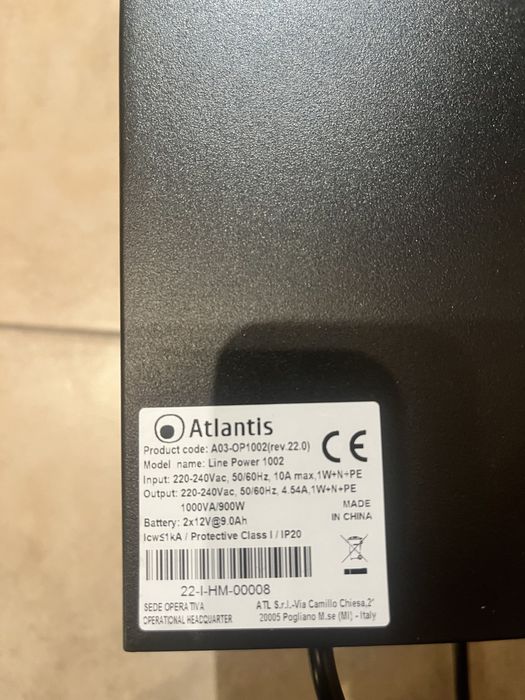 A03-OP1002 UPS 1000 Atlantis чиста синусоїда