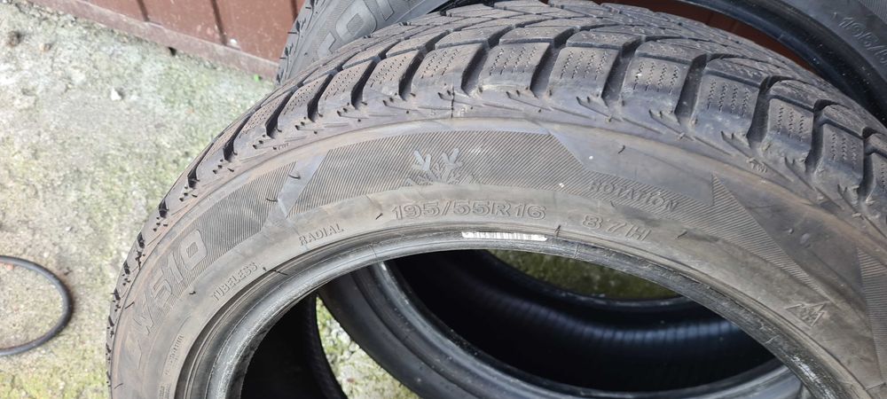 Opony zimowe r16 195/55 ok.6 i7 mm bieznika 2 szt