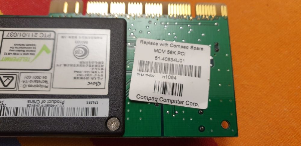 Compaq Placa Fax Modem PCI64751690286467123