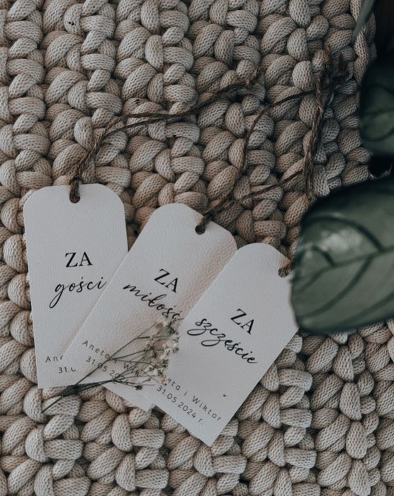 Zawieszki na alkohol/ Weselne/ Ecru