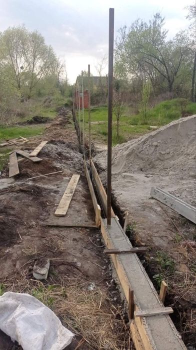 бетонування моноліт  Габіон дорожка  каменщик  зруб кладка бетон заливка опалубка отмостка площадка навіс сарай криша  погріб ремонт будівельні робот
