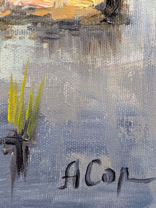 Quadro pintado a óleo, 60x50 cm