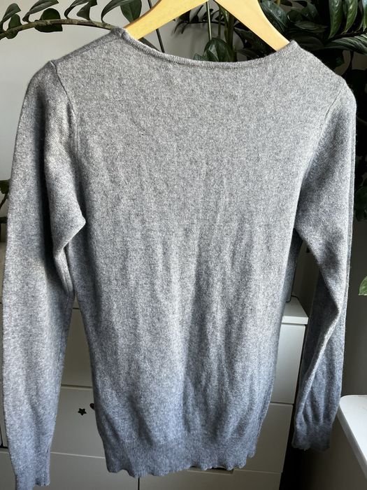 100% kaszmir kaszmirowy sweter S szary