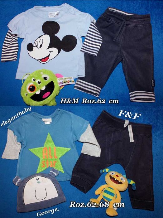 Zestaw Konkretnych ubranek dla chłopca roz.3-6 m+  Gratis  !