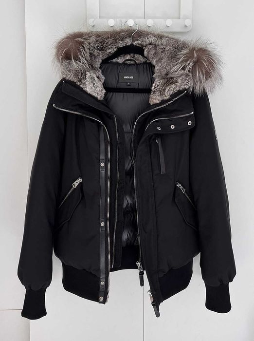 Luksusowa kurtka Mackage DIXON 2-w-1 Nordic Tech z puchu z futrem lisa