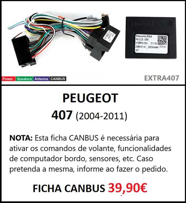 (NOVO) Rádio 2DIN 9" • Peugeot 406 / 607 • Android GPS [4+64GB]