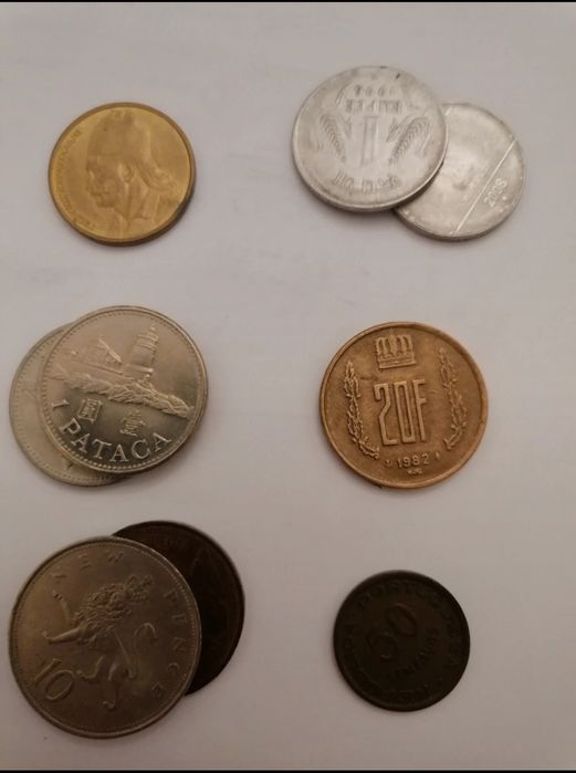 Moedas França, Grécia, Guiné, Índia, Reino Unido, Luxemburgo, Macau