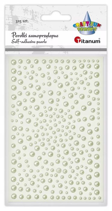 Kryształki samoprzylepne PERŁA 3D białe 3/4/5/6mm 325szt Titanium 627658. Titanum. Nowy Produkt