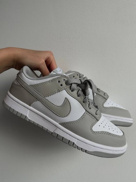 Nike SB Dunk Low Grey White кросівки найк данк сірі шкіряні