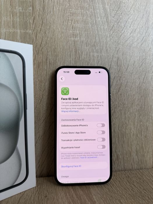 iPhone 15 128 GB Czarny 100% Kondycji Baterii Gwarancja