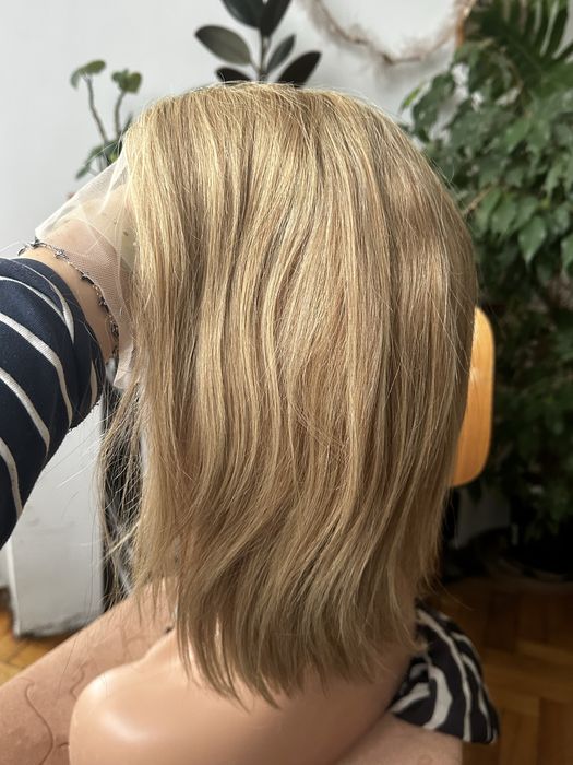 Blond peruka do ramion 100% wlosy naturalne ludzkie